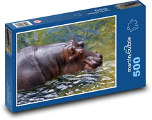Hroch plávajúci vo vode Puzzle 500 dielikov - 46 x 30 cm 