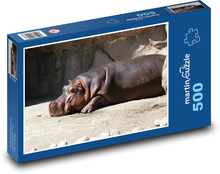 Odpočívající hroch Puzzle 500 dílků - 46 x 30 cm