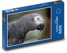 Sivý papagáj s čiernym zobákom Puzzle 500 dielikov - 46 x 30 cm 