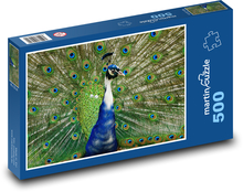 Pfau mit Spreizfedern Puzzle 500 Teile - 46 x 30 cm