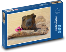 Guinea pig with a flower Puzzle of 500 pieces - 46 x 30 cm 