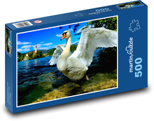 Labuť s roztiahnutými krídlami Puzzle 500 dielikov - 46 x 30 cm