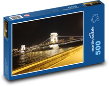 Reťazový most, Budapešť – nočný výhľad Puzzle 500 dielikov - 46 x 30 cm 