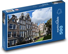 Amsterdam - Traditionelle niederländische Häuser Puzzle 500 Teile - 46 x 30 cm