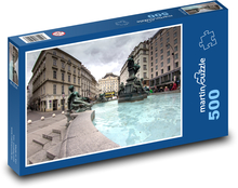 Viedeň - baroková fontána Donnerbrunnen Puzzle 500 dielikov - 46 x 30 cm