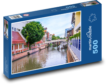 Thajský kanál s mostem Puzzle 500 dílků - 46 x 30 cm