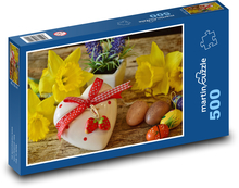 Serce - żółte żonkile Puzzle 500 elementów - 46x30 cm