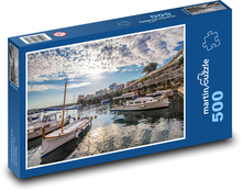 Menorca - lodě, přístav Puzzle 500 dílků - 46 x 30 cm