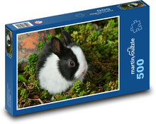 Black and white rabbit, stunted Puzzle of 500 pieces - 46 x 30 cm 