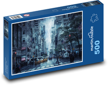 Město, ulice, bouře Puzzle 500 dílků - 46 x 30 cm