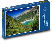 Alpská vodná nádrž v Rakúsku Puzzle 500 dielikov - 46 x 30 cm 