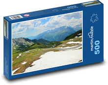 Alpské cesty v zime Puzzle 500 dielikov - 46 x 30 cm 