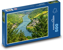 Dolina rzeki z winnicami w Niemczech Puzzle 500 elementów - 46x30 cm