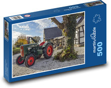 Traktor s červenými koly Puzzle 500 dílků - 46 x 30 cm