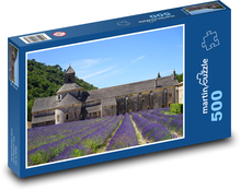 Levanduľové pole v kláštore Sénanque - Francúzsko Puzzle 500 dielikov - 46 x 30 cm