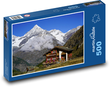 Jagdhütte in den Schweizer Alpen Puzzle 500 Teile - 46 x 30 cm