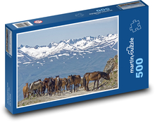 Horses on the Kyrgyz steppe Puzzle of 500 pieces - 46 x 30 cm 