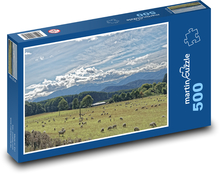 Horské pasienky s ovcami - Nový Zéland Puzzle 500 dielikov - 46 x 30 cm 