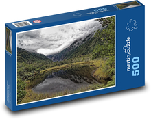 Horské jezero na Novém Zélandu Puzzle 500 dílků - 46 x 30 cm