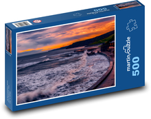 Vlny na moři při západu slunce Puzzle 500 dílků - 46 x 30 cm