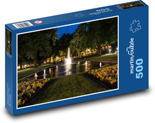 Večerná fontána v kúpeľnom parku Puzzle 500 dielikov - 46 x 30 cm 
