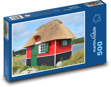 Dům na pláži v Dánsku Puzzle 500 dílků - 46 x 30 cm