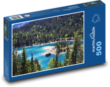 Křišťálové jezero v lese Puzzle 500 dílků - 46 x 30 cm