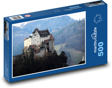 Schloss auf einem Hügel im Wald Puzzle 500 Teile - 46 x 30 cm