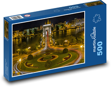 Nocny Budapeszt na Węgrzech Puzzle 500 elementów - 46x30 cm