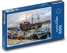 Prístav, plachetnice, lode Puzzle 500 dielikov - 46 x 30 cm 