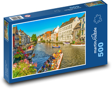 Historische europäische Stadt am Fluss - Gent, Belgien Puzzle 500 Teile - 46 x 30 cm