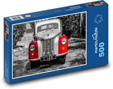 Veteran car with red elements, black and white motif Puzzle of 500 pieces - 46 x 30 cm 
