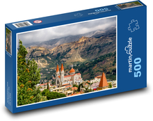 Hory, mesto, katedrála Puzzle 500 dielikov - 46 x 30 cm 
