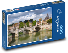 Historický most v Ríme, Taliansko Puzzle 500 dielikov - 46 x 30 cm