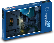 Moon shining over a back alley Puzzle of 500 pieces - 46 x 30 cm 