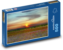 Sunset, poppies Puzzle of 500 pieces - 46 x 30 cm 