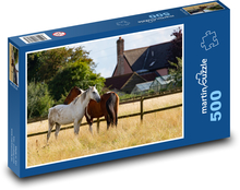 Pferde im Gehege Puzzle 500 Teile - 46 x 30 cm