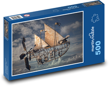 Vzducholoď - fantazie Puzzle 500 dílků - 46 x 30 cm