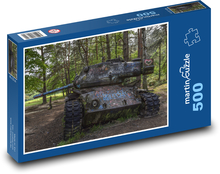 Verlassener Panzer im Wald Puzzle 500 Teile - 46 x 30 cm