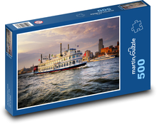 Wheel steamer on the river Puzzle of 500 pieces - 46 x 30 cm 