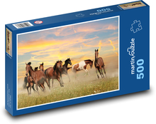 Divocí koně Puzzle 500 dílků - 46 x 30 cm