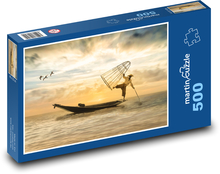 Fisherman on a boat Puzzle of 500 pieces - 46 x 30 cm 