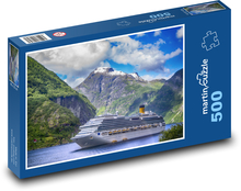 Norsko - Fjordy, loď Puzzle 500 dílků - 46 x 30 cm