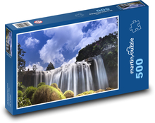 Waterfall over the river Puzzle of 500 pieces - 46 x 30 cm 