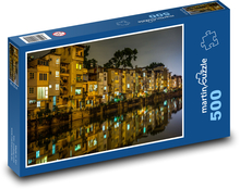 Nocne miasto nad rzeką Puzzle 500 elementów - 46x30 cm