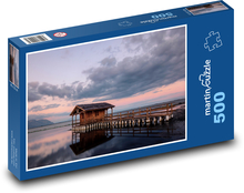 Domek na molo o zachodzie słońca Puzzle 500 elementów - 46x30 cm