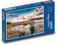 Rybářský člun na jezeře Puzzle 500 dílků - 46 x 30 cm