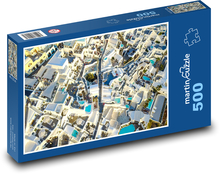 Letecký pohled na Santorini, Řecko Puzzle 500 dílků - 46 x 30 cm