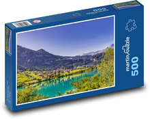 Jazero vo švajčiarskych Alpách Puzzle 500 dielikov - 46 x 30 cm 