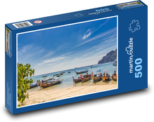 Łodzie przybrzeżne w Tajlandii Puzzle 500 elementów - 46x30 cm